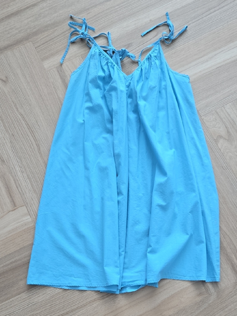H&M Sky Blue Tie-Strap Summer Dress Small
